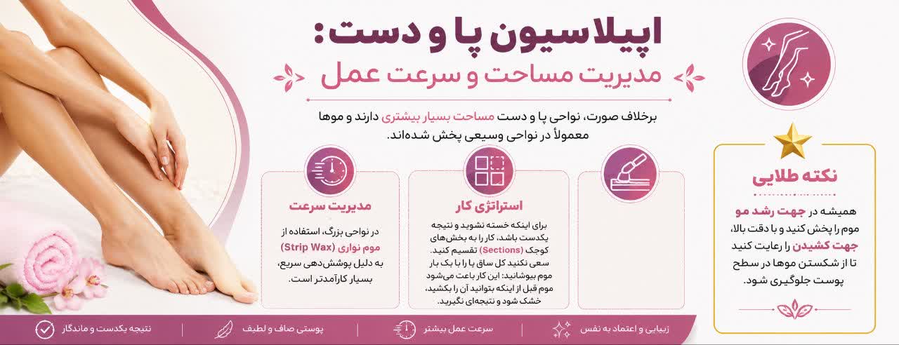 اپیلاسیون پا و دست: مدیریت مساحت و سرعت عمل
